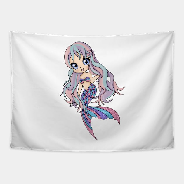 Pastel Mermaid under the sea Tapestry by Becky-Marie