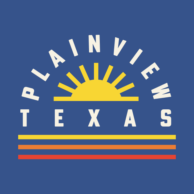 Plainview Texas Retro Vintage Stripes Sunset by PodDesignShop