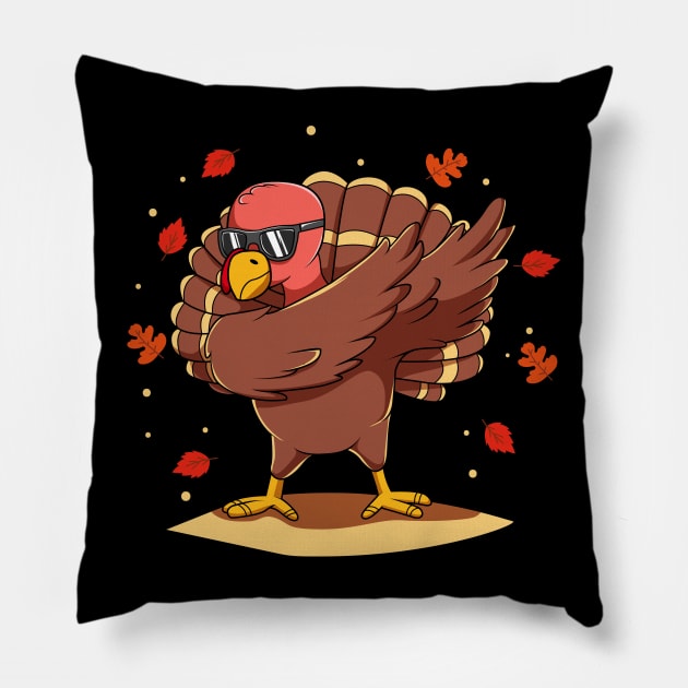 Dabbing Turkey Funny Thanksgiving Gift Pillow by HCMGift