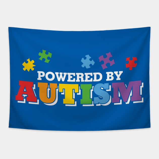 Autism Awareness - Powered by Autism Tapestry by Peter the T-Shirt Dude