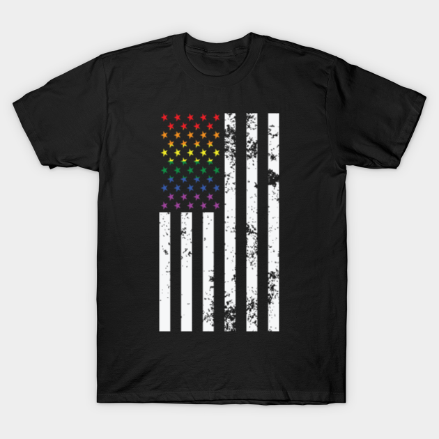 LGBT Flag Pride Rainbow US Flag - Lgbt Flag - T-Shirt