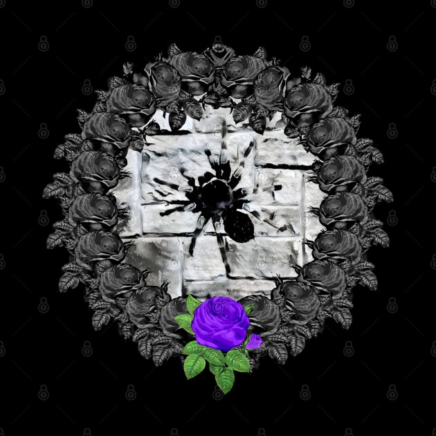 Spider Purple Rose Wreath by Nuletto