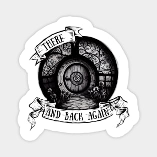 There and Back Again III - Round Door - Black and White - Fantasy Magnet