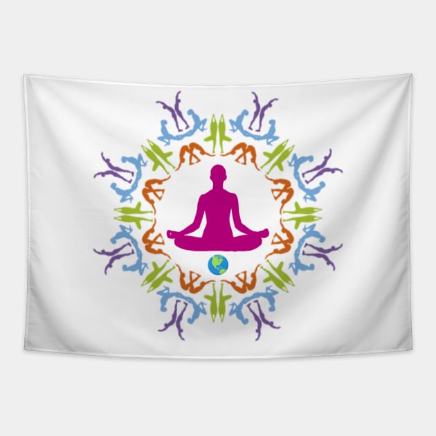 Yoga Asana Mandala Tapestry by ShineYourLight