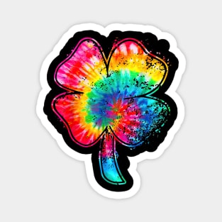 Tie Dye Shamrock Lucky Four Leaf Happy St Patrick's Day Magnet