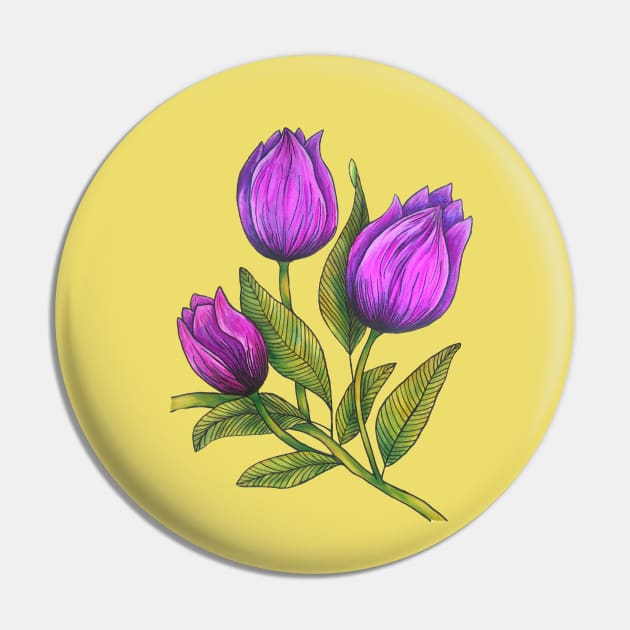 Purple Tulips Pin by DesignsByMonique