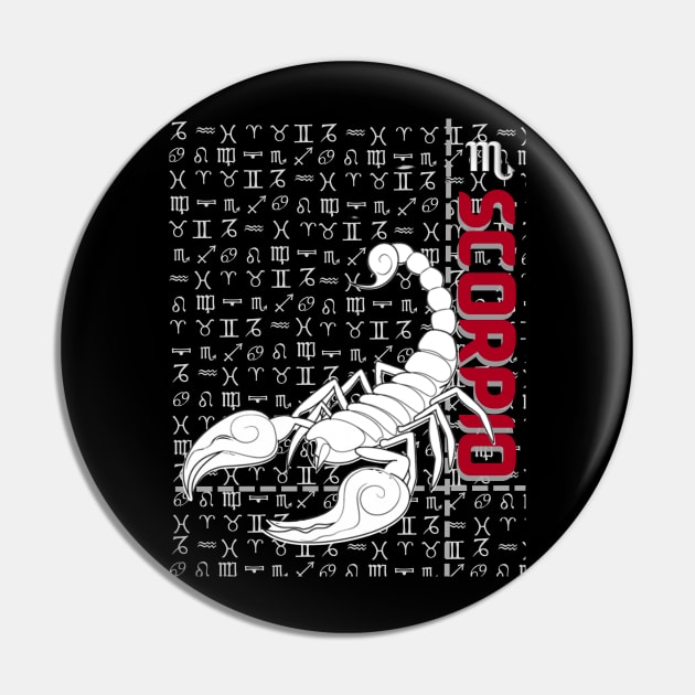 Scorpio Zodiac Design Pin by QReality