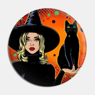 Witch and her cat Pin