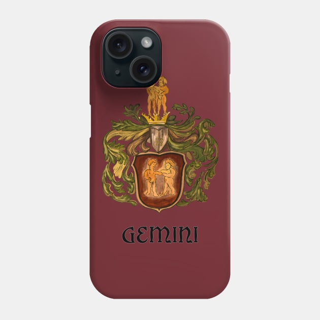 Gemini Coat of Arms Phone Case by D_AUGUST_ART_53