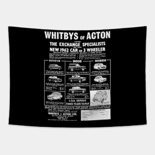 1962 BRITISH CAR DEALER ADVERT Tapestry