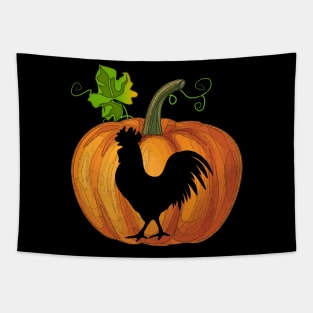 Chicken in pumpkin Tapestry