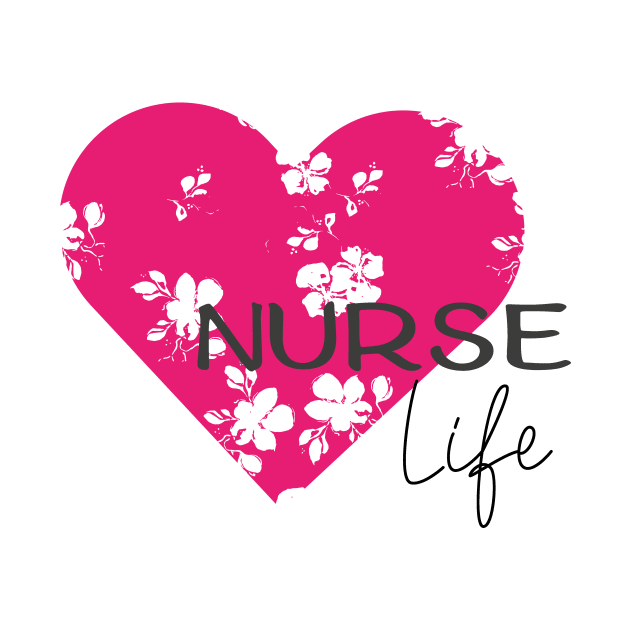 Nurse life design with floral hart by Anines Atelier