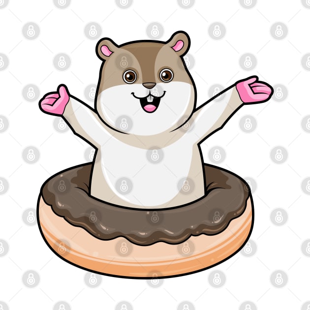 Hamster with Chocolate Donut by Markus Schnabel