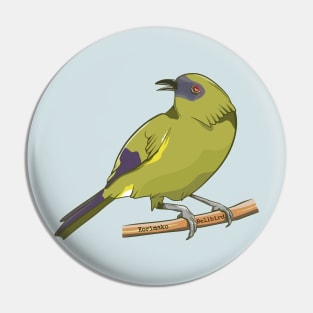 Bellbird Korimako nz bird Pin