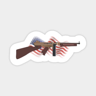 Patriotic WW2 Tommy Gun Magnet