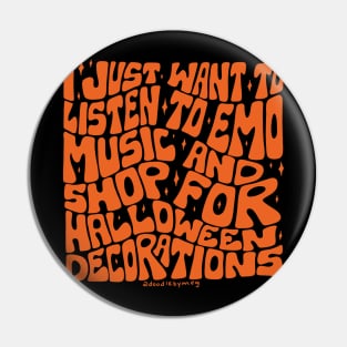 Emo Music and Halloween Decorations Pin