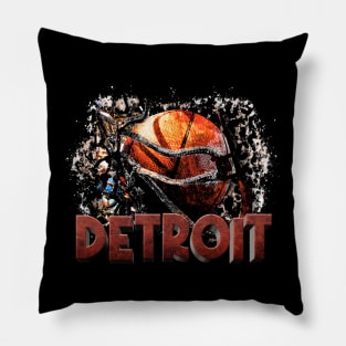 Classic Sports Detroit Proud Name Basketball Pillow