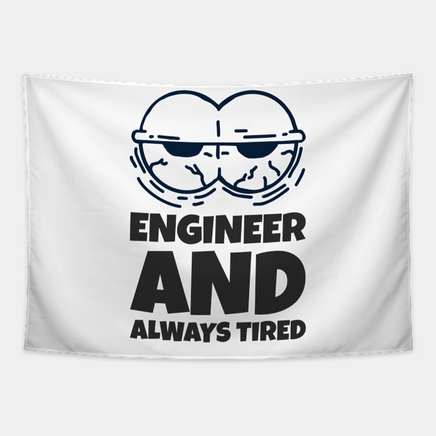 Funny Tired Engineer Tapestry by ForEngineer