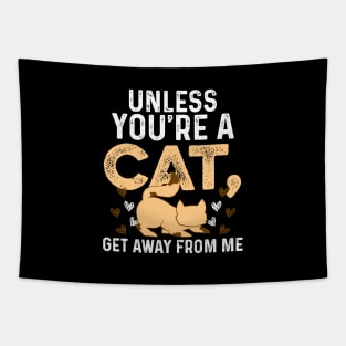 Funny Cat Quarantine Design for Introverts Introvert Tee Cat Lover Gift Tapestry