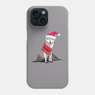 Arctic Fox wearing Santa Hat Phone Case