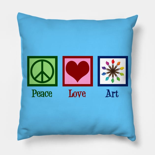 Peace Love Art Pillow by epiclovedesigns