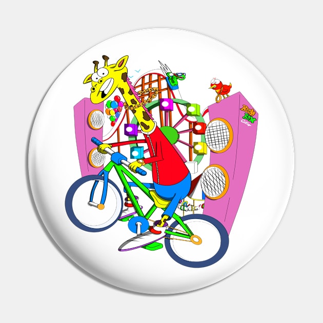 Giraffe BMX Circus Pin by Laffyette