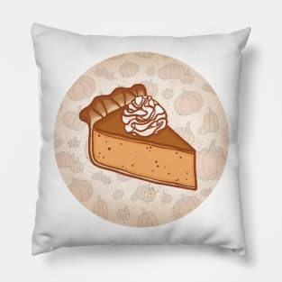 Pumpkin Pie With Pumpkin Pattern Circle Background Pillow