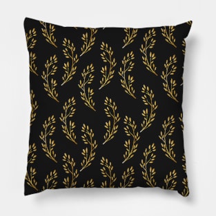 Beautiful Golden Leaves Branch Pattern Pillow