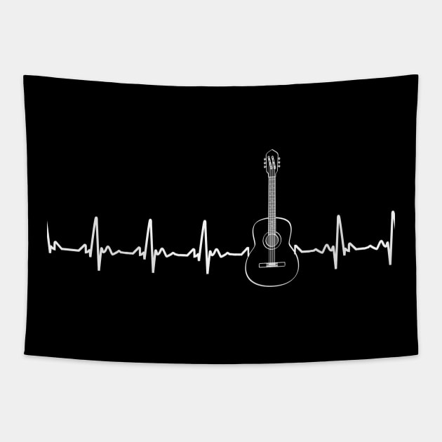 classic guitar funny love heart beats Tapestry by yassinnox