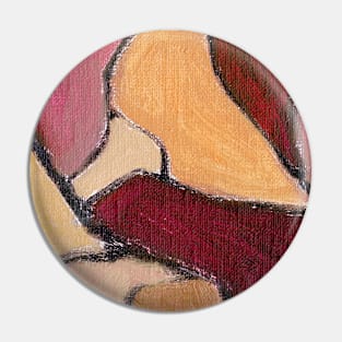 Rose Beige Wine Red Abstract Art Pin