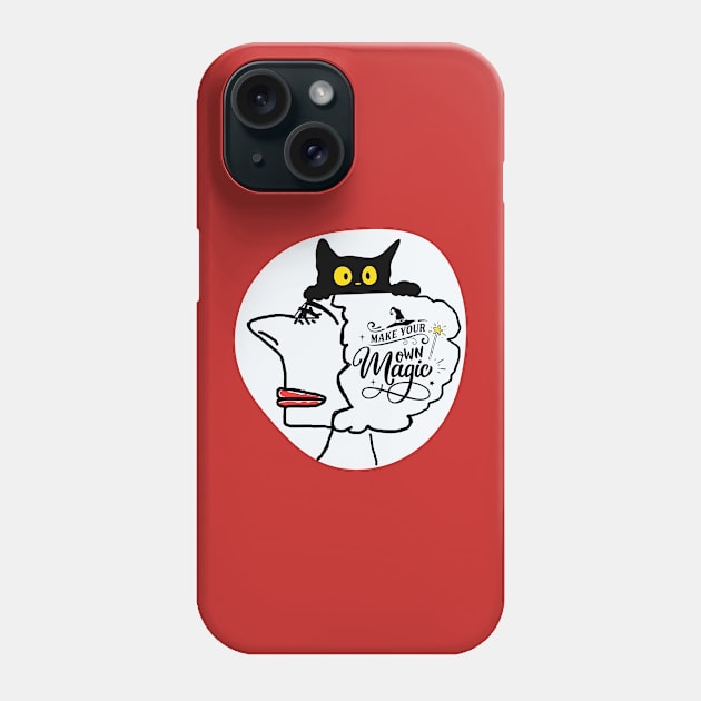 Witch and black cat Phone Case by DLGstudio