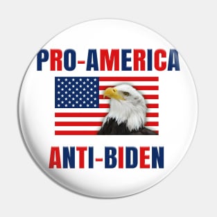 PRO-AMERICA ANTI-BIDEN w/ USA Flag & Eagle Pin