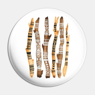 Tribal Painted Sticks Pin