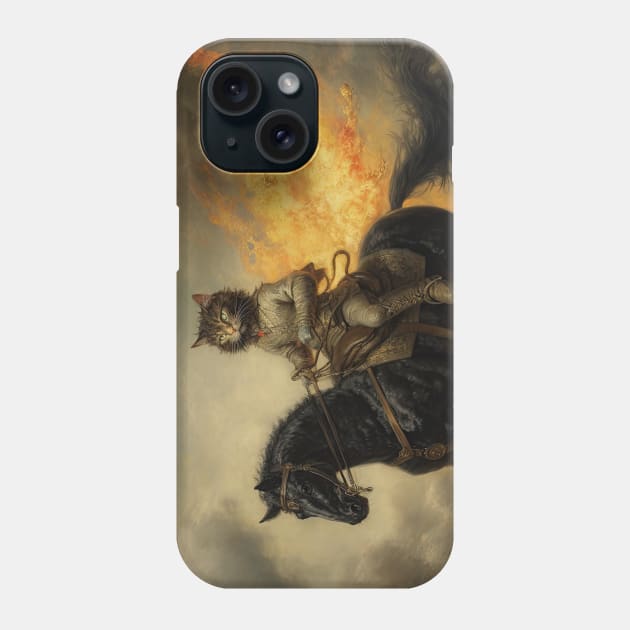 Mr Whiskers the Battle Cat Rides a War Horse Phone Case by JensenArtCo