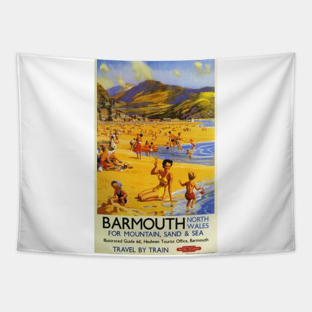 Barmouth North Wales - Vintage Travel Tapestry by Culturio