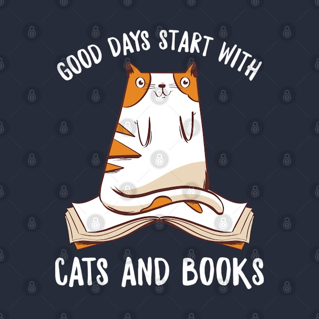 Good Days Start With Cats And Books by OnepixArt