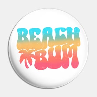Beach bum, pastels, retro font, gift for her, beach lover, Pin