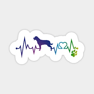 Rottweiler  Colorful Heartbeat, Heart & Dog Paw Magnet