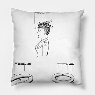 Gravity Helmet Vintage Patent Hand Drawing Pillow