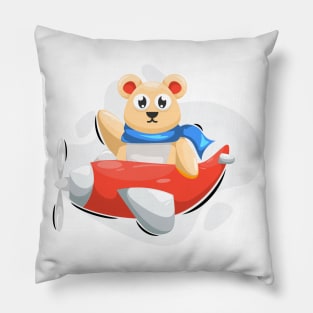 Bear Flying with Aeroplane Pillow