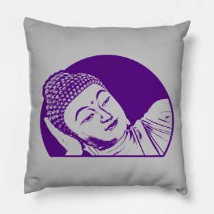 Reclining Buddha Art Dark Purple Color Pillow