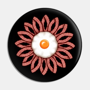 Bacon and eggs, flower creative art idea Pin