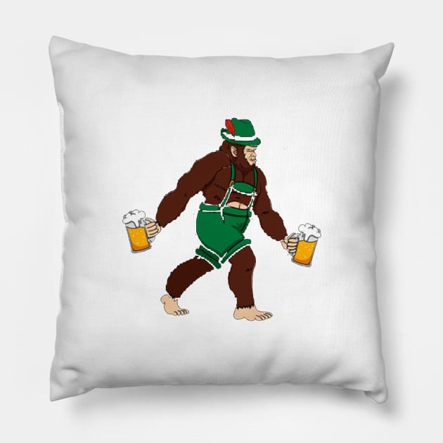 Bigfoot Beer Pillow by emilycatherineconley