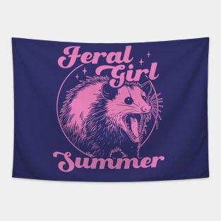 Feral Girl Summer Opossum - Funny Opossum Lover Summer Tapestry