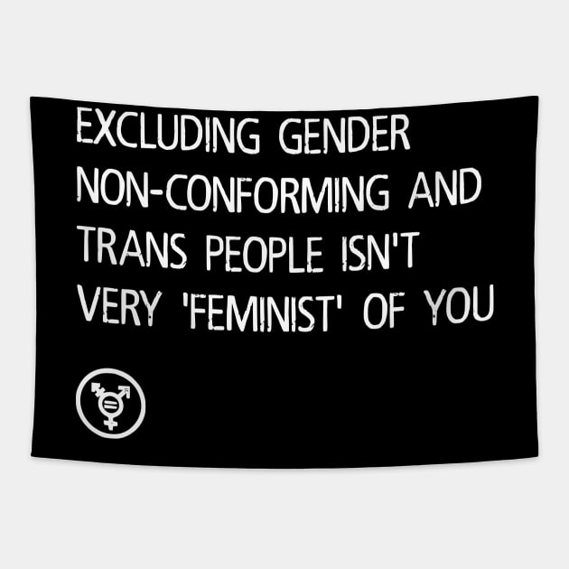 Trans INCLUSIONARY Feminism Tapestry by prettyinpunk