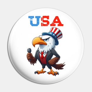 USA Bald Eagle Illustration Pin