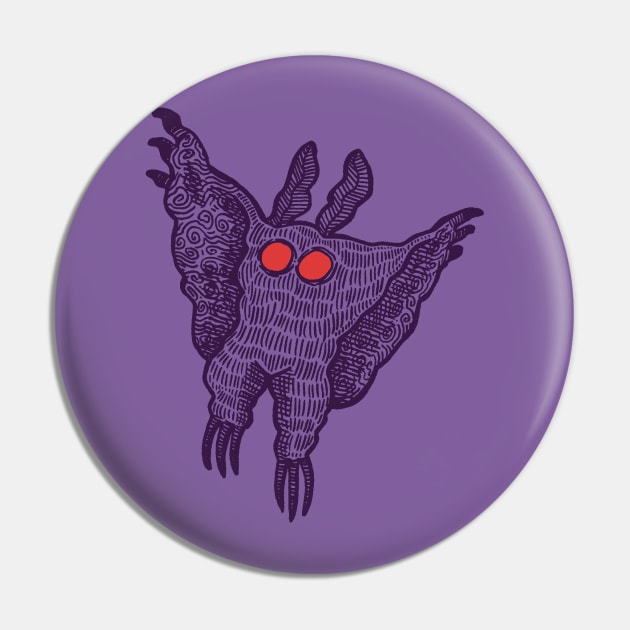 Mothman Taking Flight Pin by Ballyraven