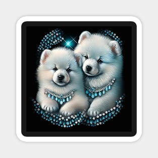 Crystal Samoyed Puppies Magnet