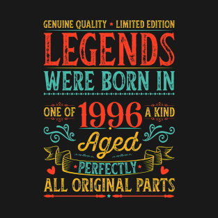 Legends were born in made in 1996 birthday gift idea vintage retro age T-Shirt