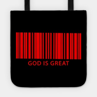 God is Great Red Bar Code Tote